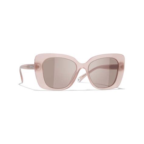 Sunglasses: Rectangle Sunglasses, acetate Light Pink — .